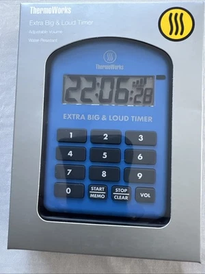 ThermoWorks Temporizador Extra Grande y Fuerte Grande TX-4100-BL Azul Nuevo�� Foto 1 de 4