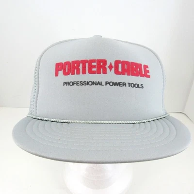 Boné Porter Cable Professional Power Tools masculino cinza malha traseira ajuste caminhoneiros - Imagem 1 de 4