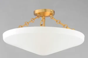 Visual Comfort Mollino STYLE Plaster White & Gold Semi Flush Mount Chandelier - Picture 1 of 2