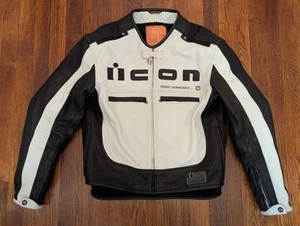 Icon Motorhead Leather Motorcycle Jacket CE Armored Vented w Liner - Medium - Picture 1 of 15