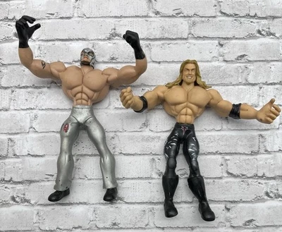 Figura de lucha libre WWE/WWF Jakks Pacific Edge REY MYSTERIO Flex 'Ems Bendy 2002 Foto 1 de 4