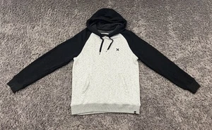 Hurley Pullover Hoodie Men’s Size Small Black Gray Logo Pouch Drawstrings - Picture 1 of 6