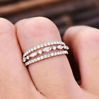 Charm Women Cubic Zirconia Rings 925 Silver Filled Engagement Jewelry Size 6-10