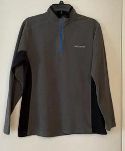 Columbia Sz S Fleece 1/4 Zip Gray Black Trim  Fleece Top Sweatshirt - Picture 1 of 5