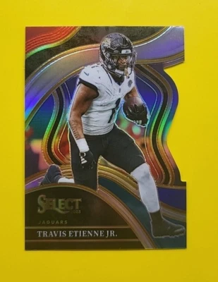 Travis Etienne Jr. - 2023 Panini Select - Club Level - Die-Cut Red & Blue Prizm - Image 1 of 2