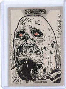 TERMINATOR SALVATION the MOVIE 2009 TOPPS COLOR INKED SKETCH by KEN BRANCH - Picture 1 of 2