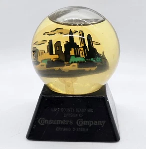 Vintage Rare Consumers Company Ontario Advertising Snow Globe Paperweight - Picture 1 of 7
