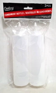 2PK 12oz Clear Squeeze Bottles Kitchen Condiments Sauce Restaurant Style Clear  - Picture 1 of 6