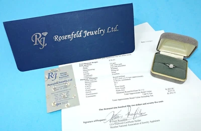 Anillo de compromiso de oro blanco de 14k con diamantes reales redondos SI-1 brillante de 0,36 quilates para dama Foto 1 de 4