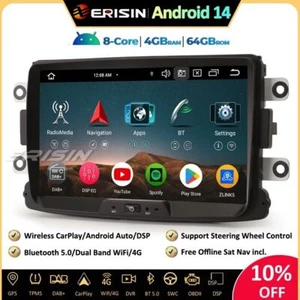 8-Core Android 14 Autoradio GPS DAB+ DTV Renault Dacia Duster Logan Lodgy Dokker - Imagen 1 de 24