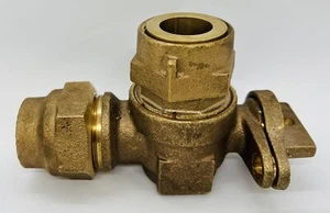 McDonald CTS Curb Stop 1" X 1.5" Valve CTS Bronze 90 Degree Angle - Picture 1 of 3