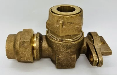 McDonald CTS Curb Stop 1" X 1.5" Valve CTS Bronze 90 Degree Angle - Image 1 of 3