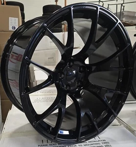 4-20x11 Hellcat Style Wheels Gloss Black Concave Rims Fit Challenger Widebody - Picture 1 of 4