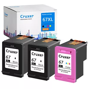 Cartucho de tinta 67XL negro y tricolor para HP DeskJet 2742e ENVY Pro 6452 6455 paquete de 3 - Imagen 1 de 8