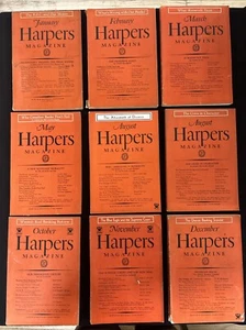 Lot 9 issues HARPER’S Magazine 1933-1934 Pearl S. Buck Aldous Huxley - Picture 1 of 13