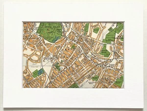 Antique 1939 London Map - Mounted - CRYSTAL PALACE, PENGE, BECKENHAM, ANERLEY - Picture 1 of 1