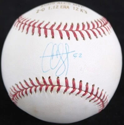C.C. SABATHIA SIGNED STAT BASEBALL HALL OF FAME NY YANKEES PLAYER COA 2/500 JSA - Image 1 of 3