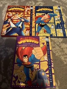 Superman The Animated Series DVD Volumes 1 - 3 54 Episodes DC Comics Super Hero - Picture 1 of 8