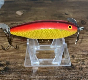 Vintage 4" Injured Minnow Top Water fishing Lure-Glass eyes-Good cond. - Picture 1 of 4