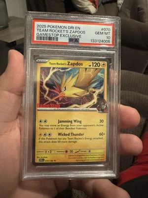 2025 Pokemon Destined Rivals Team Rocket's Zapdos Game Stop Exclusive #70 PSA 10 - Image 1 of 3