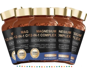 Magnesium Complex 700mg 12 in 1 Magnesium Supplement w/ Glycinate Citrate 1-5 Pk - Bild 1 von 17