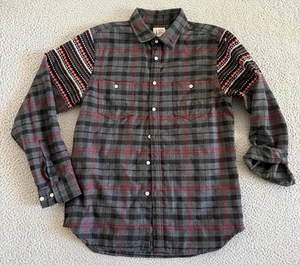 Howe Flannel Shirt Mens Large Plaid Button Up Creative Workforce Western Aztec - Picture 1 of 9