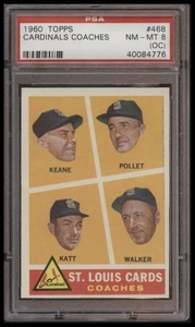 1960 Topps - Harry Walker, Howie Pollet, Johnny Keane, Ray Katt #468 (RC) - Picture 1 of 2