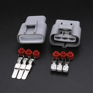 4.8mm 3 Pin Electrical Wire Cable Connector Plug Male Female Waterproof Car Auto - Picture 1 of 9