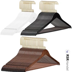 Kleiderbügel Holz Hemdenbügel Gold Optik Jackenbügel Holzkleiderbügel Holzbügel - Bild 1 von 9