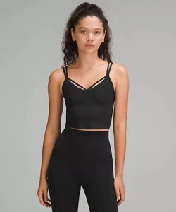 Lululemon 2 Align Strappy Ribbed Tank Top Black Light Support A/B Cup NWT - Picture 1 of 8