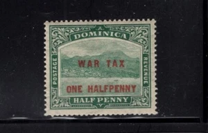 Dominica 1916 1/2d on 1/2d Red WAR TAX overprint  Roseau from the Sea MLH SG 55 - Picture 1 of 1