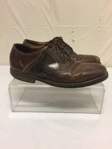 VTG Johnston & Murphy Brown Leather Dress Shoes Mens Sz 11.5 M DISTRESSED - Picture 1 of 11