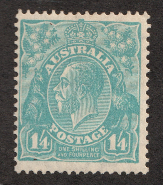 1928 Australia Sc# 76 - 1 Shilling, Four Pence, KGV, Emu & Kangaroo - MH Cv$110 - Image 1 of 1