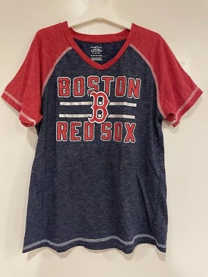 Mercancía Genuina Niños Niñas Béisbol Medias Rojas de Boston Camiseta Cuello en V Azul Marino 14/16 Foto 1 de 4