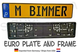 ETIQUETA EURO ESTILO BMW placa europea, CUALQUIER TEXTO, PERSONALIZADO, EN RELIEVE, ALEMÁN - Imagen 1 de 2