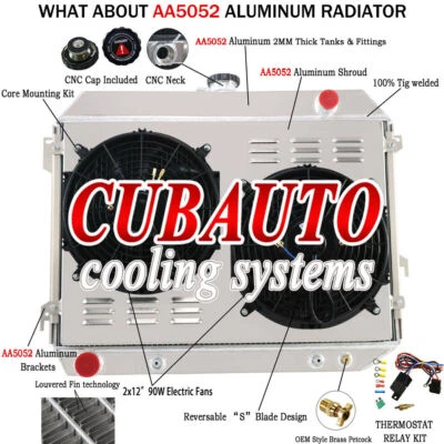 3 Row Aluminum Radiator+Shroud Fan Fits 1968-1973 Dodge Plymouth Mopar 26'' V8 Foto 1 de 4