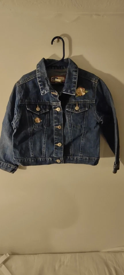 Old Navy Child's Jean Jacket Blue And Flower Embroidery Size 6 - Image 1 of 4