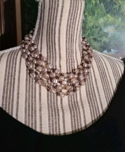 Miriam Haskell baroque Freshwater Pearl Vintage Waterfall Necklace 5 strand Rare - Picture 1 of 10