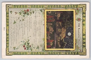 Postcard Old Kentucky Home Song Lyrics linen Vintage - Picture 1 of 2