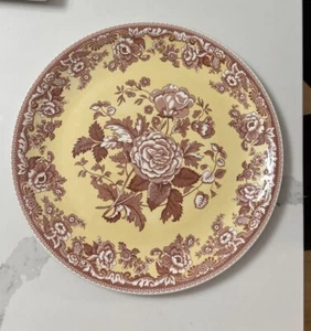 Spode Archive Collection British Flowers Rosa Rust Yellow Serving Platter 13" - Picture 1 of 18