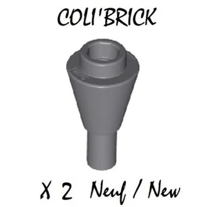 Lego 11610 - 2x Cone Glace / Food Ice Cream - Gris Dark Bluish Gray - New Neuf - Imagen 1 de 1