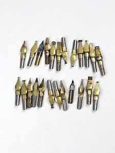24 Vintage Ross F George & Hunt Speedball Fountain Pens Calligraphy Nibs/ Tips 