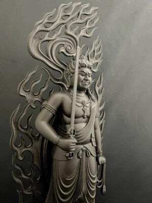 Budismo japonês Acala Fudo Myoo estátua de bronze Nobuharu Suzuki do Japão - Imagem 1 de 4