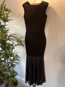Black Stretchy Evening dress Love Label long fitted mermaid size UK 10 Vgc - Picture 1 of 5