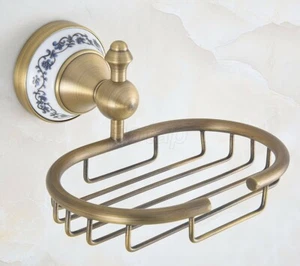 Antique Brass Bathroom Shower Soap Basket Wall Mounted Soap Dish Holder Gba777 - Picture 1 of 6