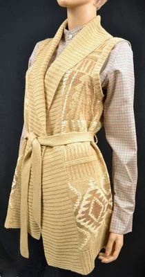 Ralph Lauren TAN MARRÓN CÁRDIGAN ABRIGO SUÉTER NUEVO CON ETIQUETAS $139 Foto 1 de 2