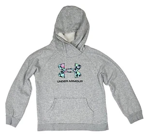 UNDER ARMOURGirl's Junior Rival Core Colorful Logo Hoodie Size Youth XL Gray - Picture 1 of 14