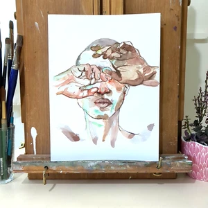 Original Watercolor Painting "I'm just done" 9x12 on Paper by Jake J - Imagen 1 de 10