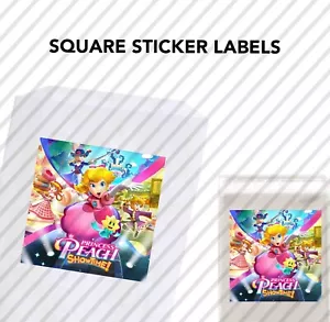 12 sacchetti etichetta adesiva Princess Peach Showtime 2,5" scatola regalo festa bomboniera Mario - Foto 1 di 1