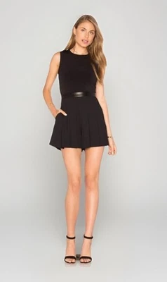 Женский комбинезон/комбинезон Alice & Olivia черный плиссированный кожаный акцент размер 0 - Изображение 1 из 4